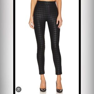 Sanctuary Runway Black Plaid Leggings  Thick‎ like leather Legging pants